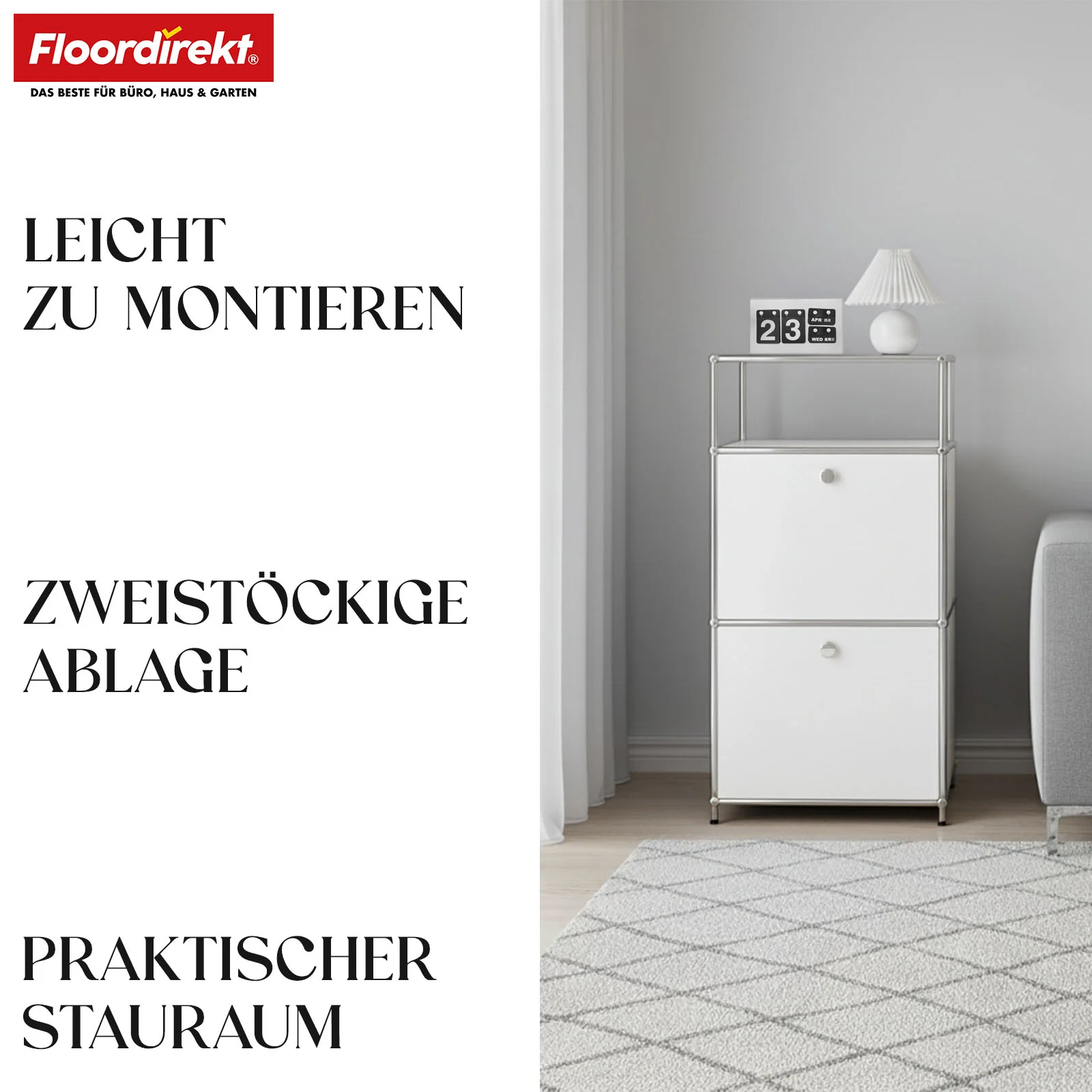 Metallregal | Concept Epure MK-120 | Aufbewahrungsregal mit verschließbaren Fächern, offenem Fach & Ablage | In mehreren Farben erhältlich - Image 20