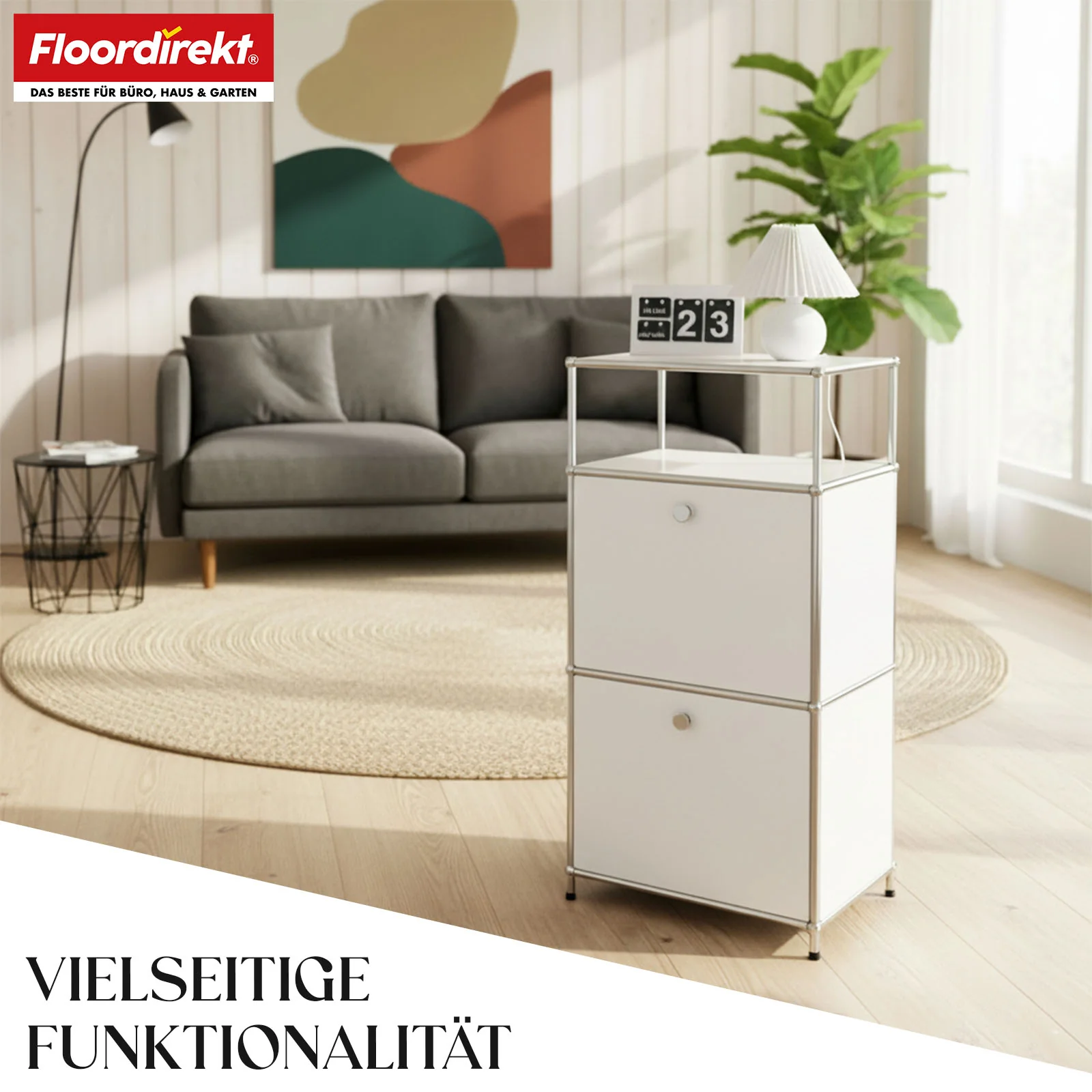 Metallregal | Concept Epure MK-120 | Aufbewahrungsregal mit verschließbaren Fächern, offenem Fach & Ablage | In mehreren Farben erhältlich - Image 21