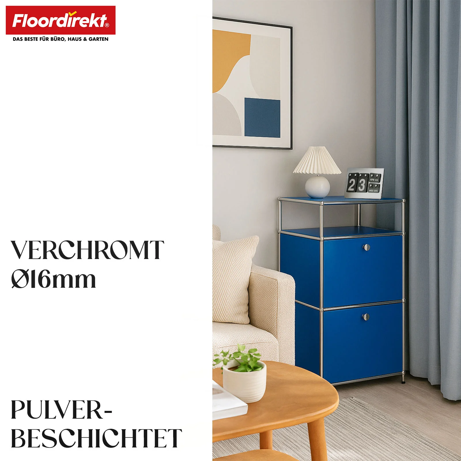 Metallregal | Concept Epure MK-120 | Aufbewahrungsregal mit verschließbaren Fächern, offenem Fach & Ablage | In mehreren Farben erhältlich - Image 27