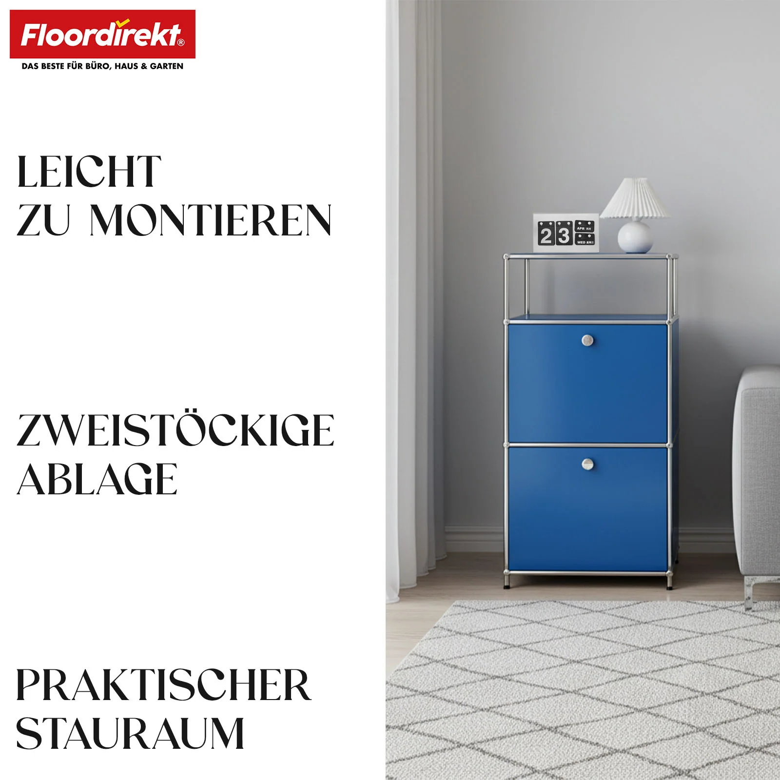 Metallregal | Concept Epure MK-120 | Aufbewahrungsregal mit verschließbaren Fächern, offenem Fach & Ablage | In mehreren Farben erhältlich - Image 28
