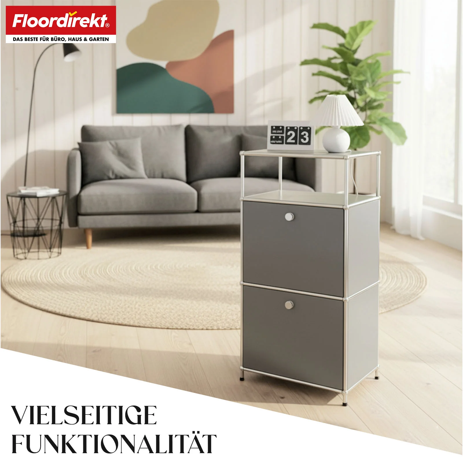 Metallregal | Concept Epure MK-120 | Aufbewahrungsregal mit verschließbaren Fächern, offenem Fach & Ablage | In mehreren Farben erhältlich - Image 5