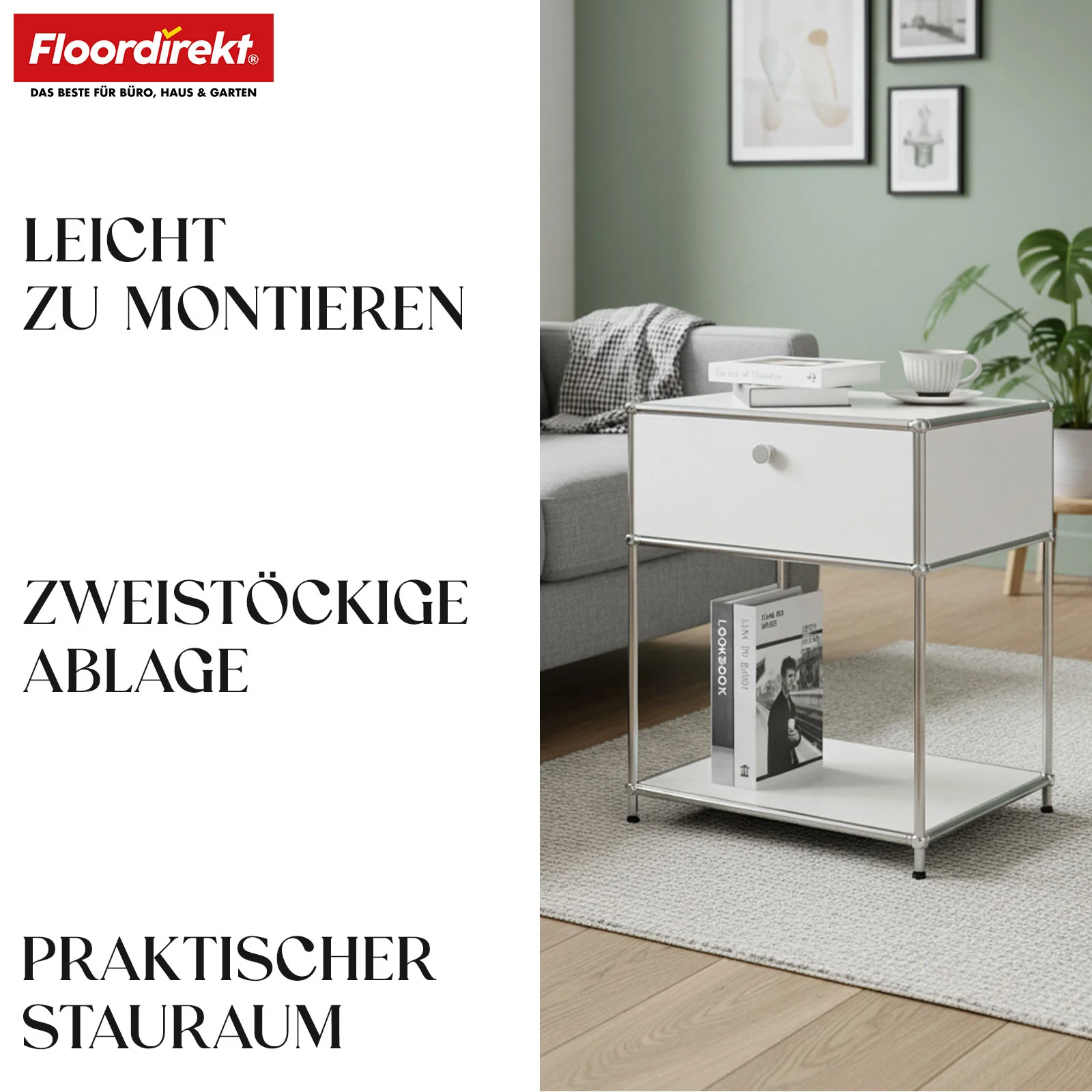 Metallregal | Concept Epure MK-139 | Beistell- & Aufbewahrungsregal mit Schublade & Ablagen | In mehreren Farben erhältlich - Image 12