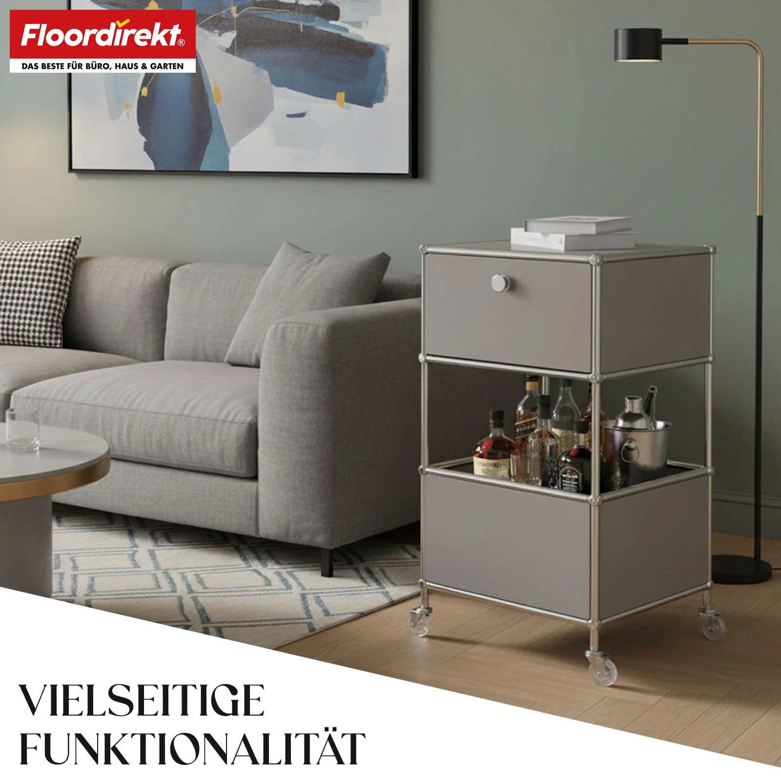 Metallregal | Concept Epure MK-145 | 3-stöckiger Rollcontainer mit Schublade & Ablagen | In mehreren Farben erhältlich - Image 29