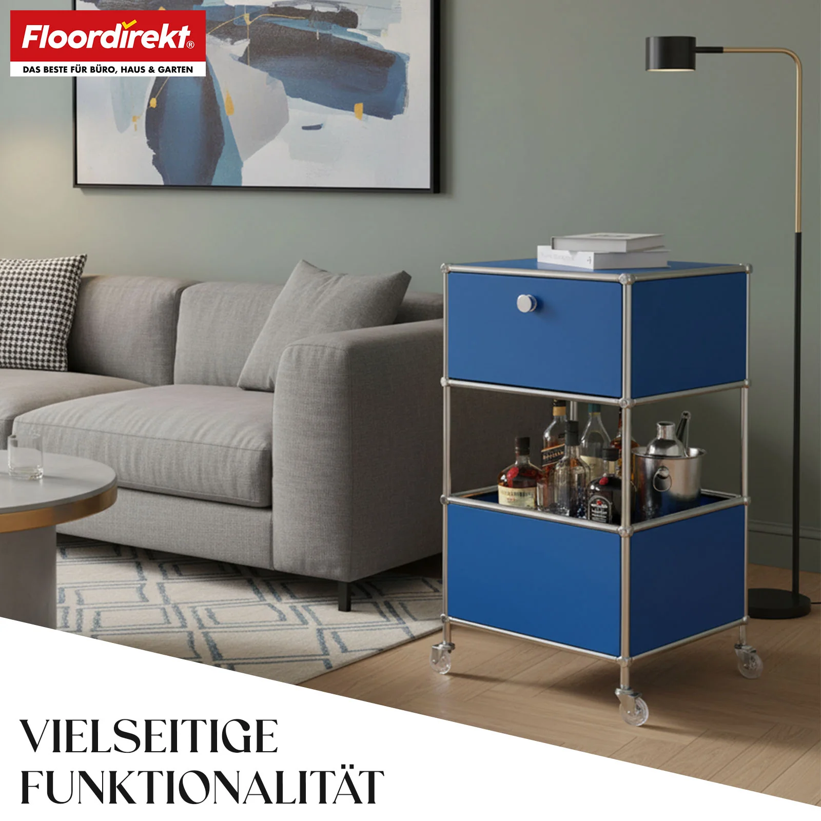 Metallregal | Concept Epure MK-145 | 3-stöckiger Rollcontainer mit Schublade & Ablagen | In mehreren Farben erhältlich - Image 5