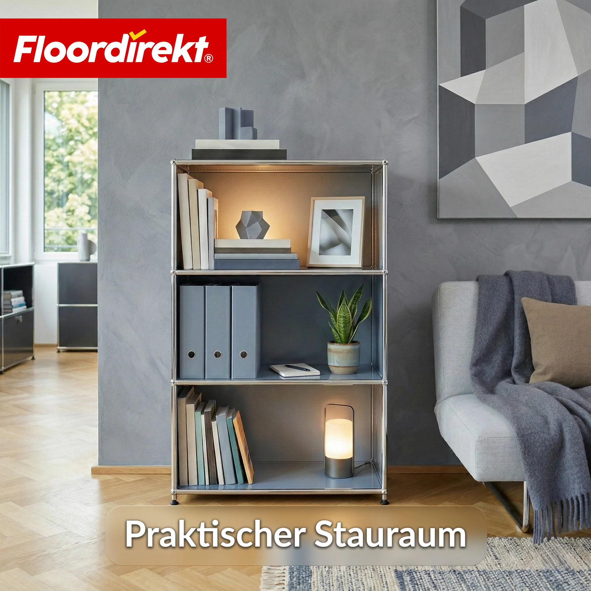 Metallregal | Concept Epure MK-101 | 4 Ablagen Standregal | Bücherregal mit Seitenwänden | Modernes Aufbewahrungsregal - Image 21