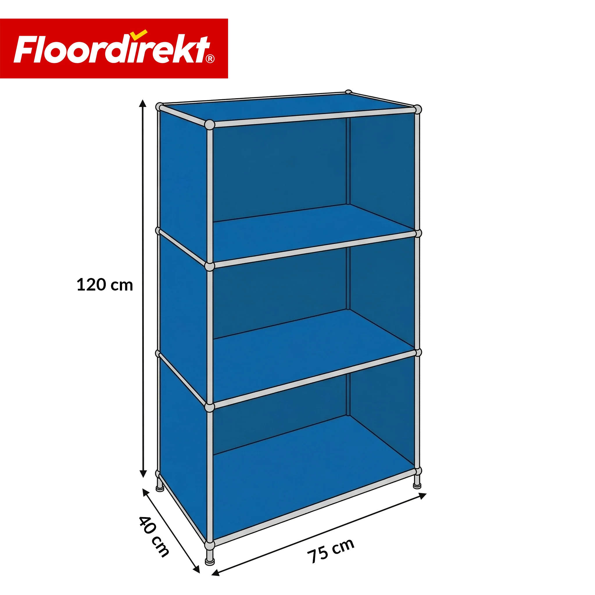 Metallregal | Concept Epure MK-101 | 4 Ablagen Standregal | Bücherregal mit Seitenwänden | Modernes Aufbewahrungsregal - Image 26