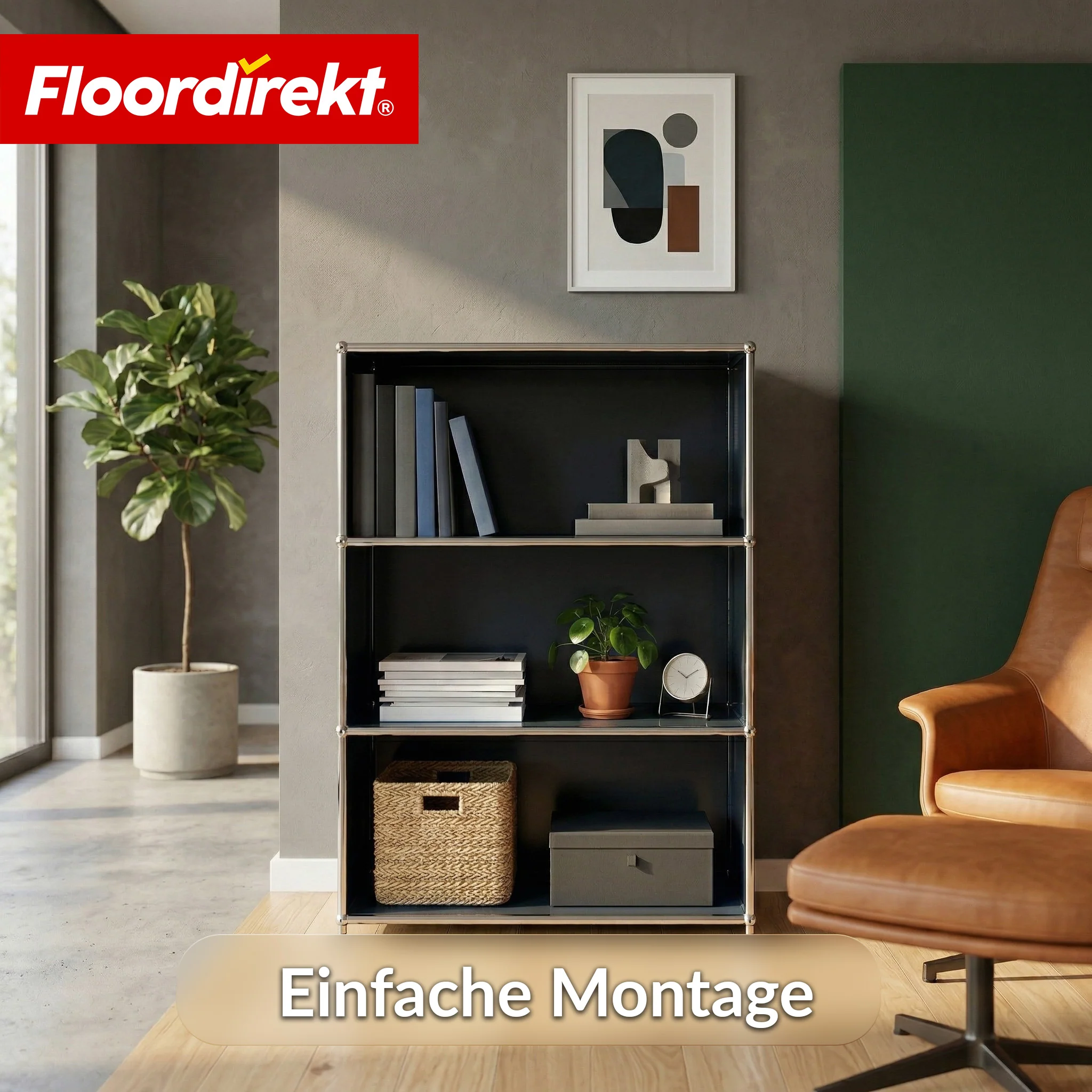 Metallregal | Concept Epure MK-101 | 4 Ablagen Standregal | Bücherregal mit Seitenwänden | Modernes Aufbewahrungsregal - Image 8