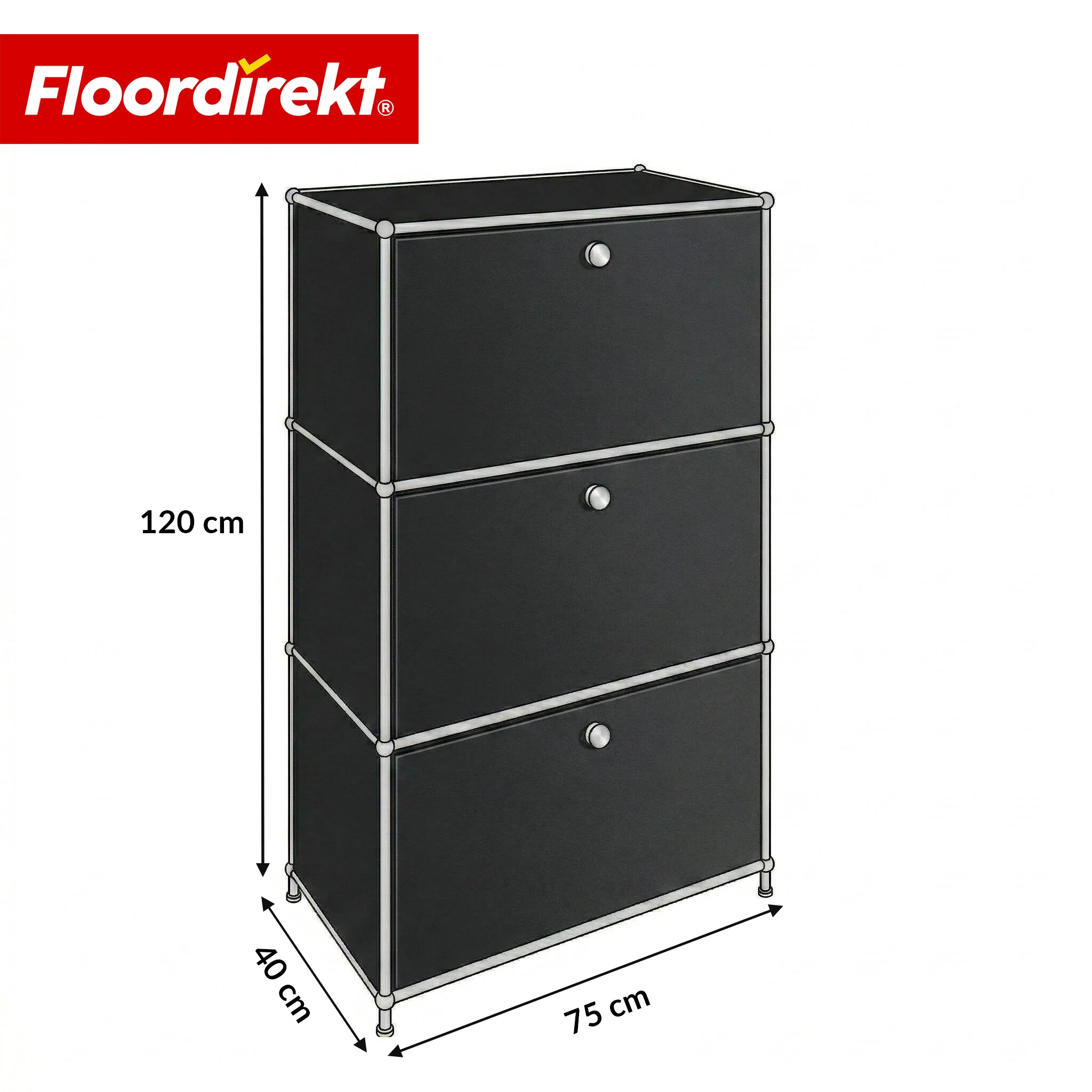 Metallschrank | Concept Epure MK-129 | Sideboard mit 3 verschließbaren Fächern | Moderner Aufbewahrungsschrank - Image 10