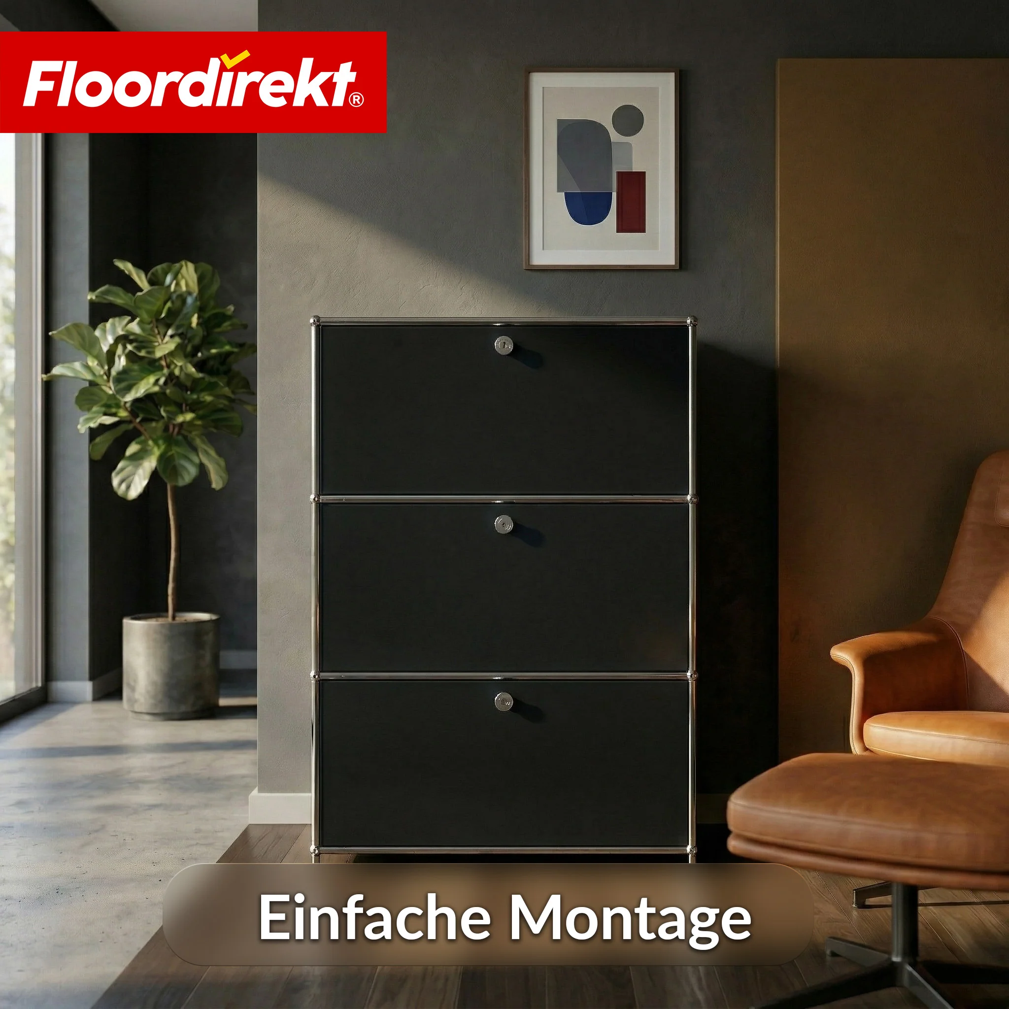 Metallschrank | Concept Epure MK-129 | Sideboard mit 3 verschließbaren Fächern | Moderner Aufbewahrungsschrank - Image 16