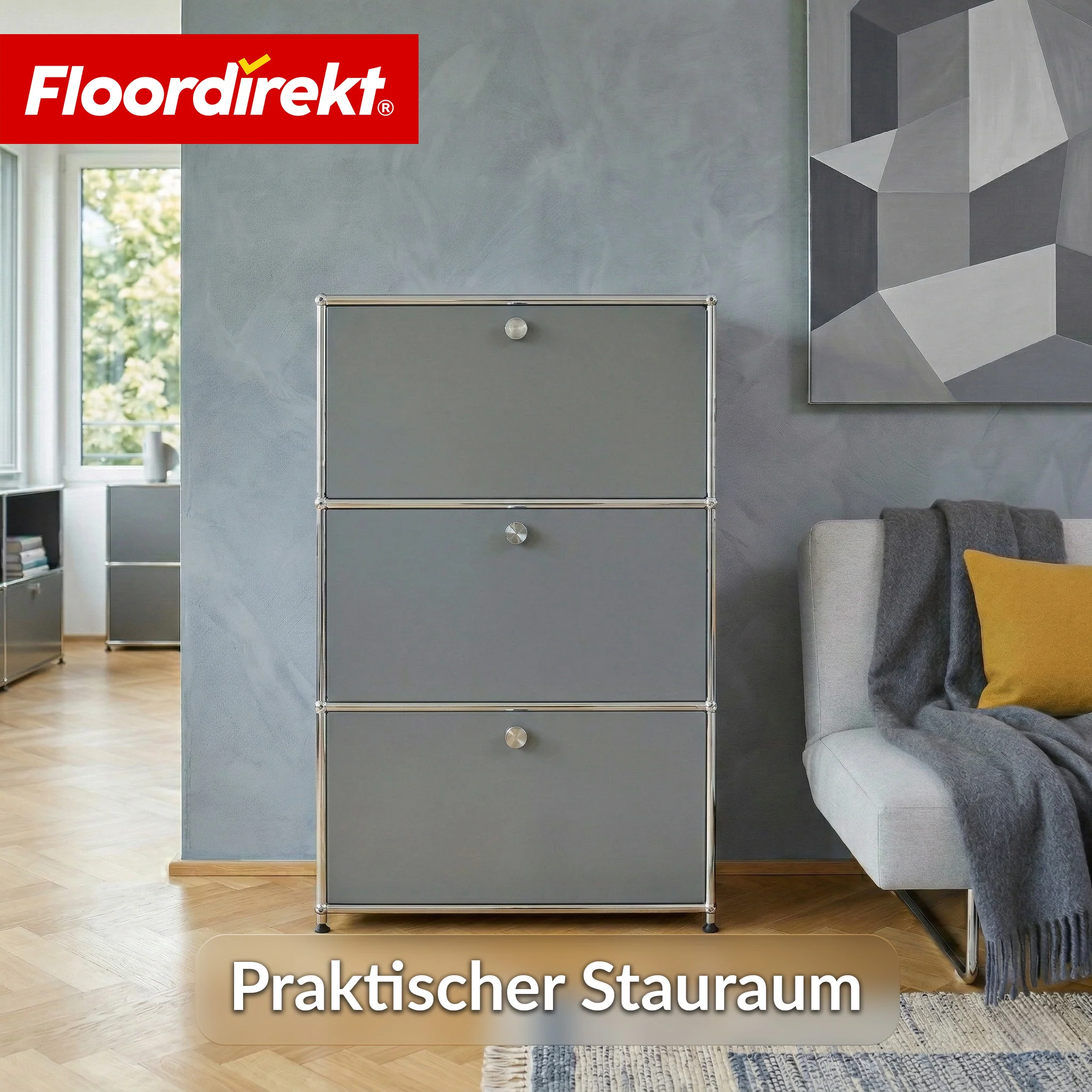 Metallschrank | Concept Epure MK-129 | Sideboard mit 3 verschließbaren Fächern | Moderner Aufbewahrungsschrank - Image 29