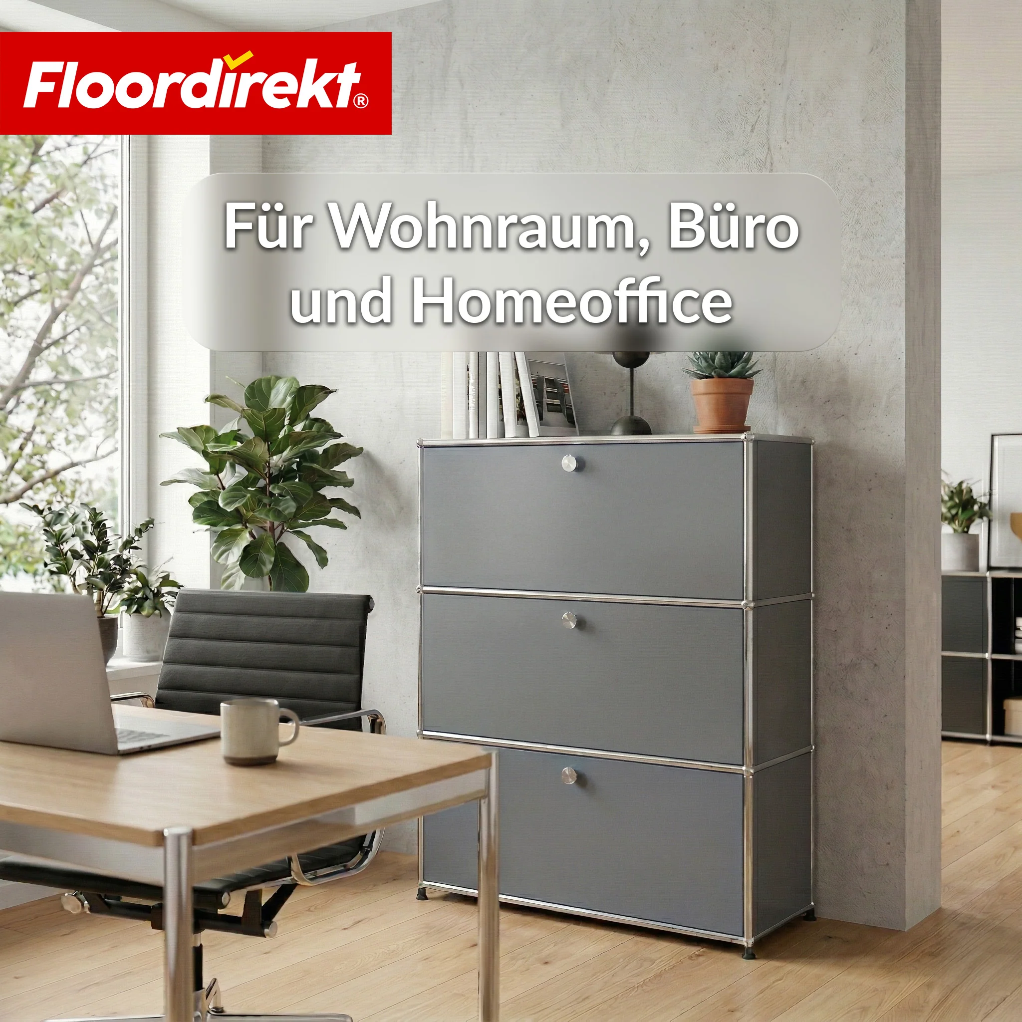 Metallschrank | Concept Epure MK-129 | Sideboard mit 3 verschließbaren Fächern | Moderner Aufbewahrungsschrank - Image 30