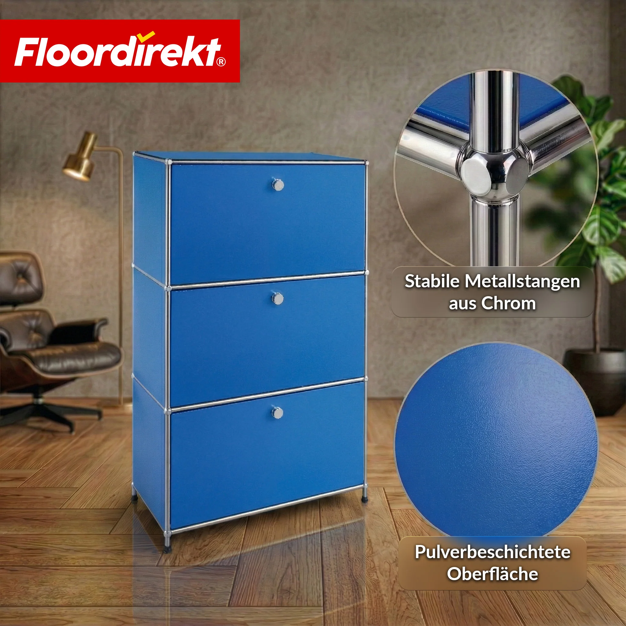 Metallschrank | Concept Epure MK-129 | Sideboard mit 3 verschließbaren Fächern | Moderner Aufbewahrungsschrank - Image 4