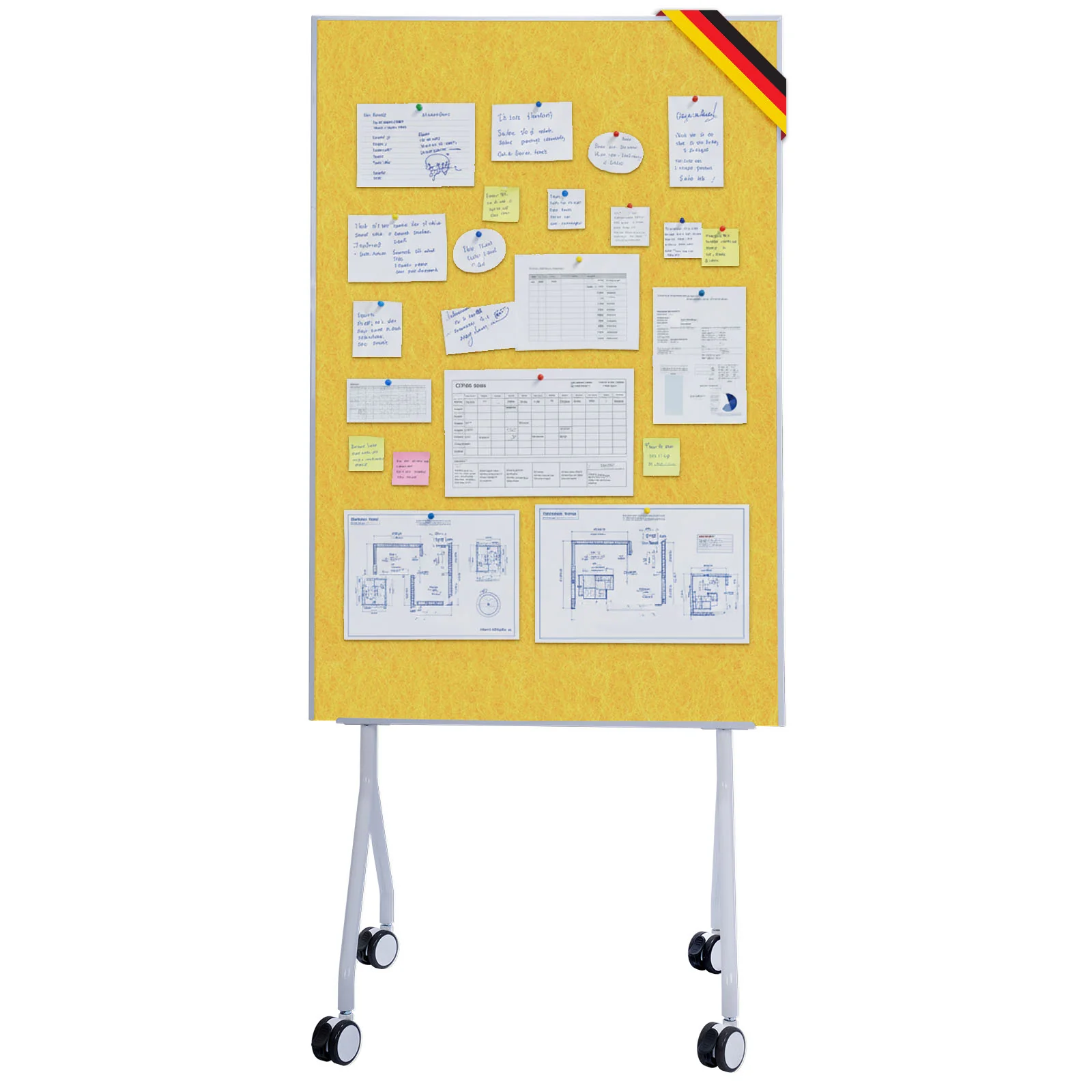 Mobile Moderationstafel GIANT | Beidseitige Filztafel auf Rollen 80x120cm | Doppelseitig nutzbar & stabil - Image 16