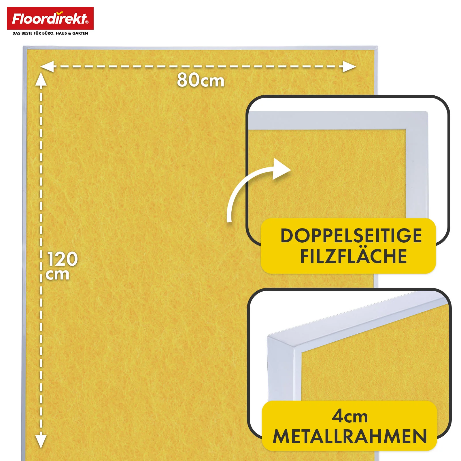 Mobile Moderationstafel GIANT | Beidseitige Filztafel auf Rollen 80x120cm | Doppelseitig nutzbar & stabil - Image 20