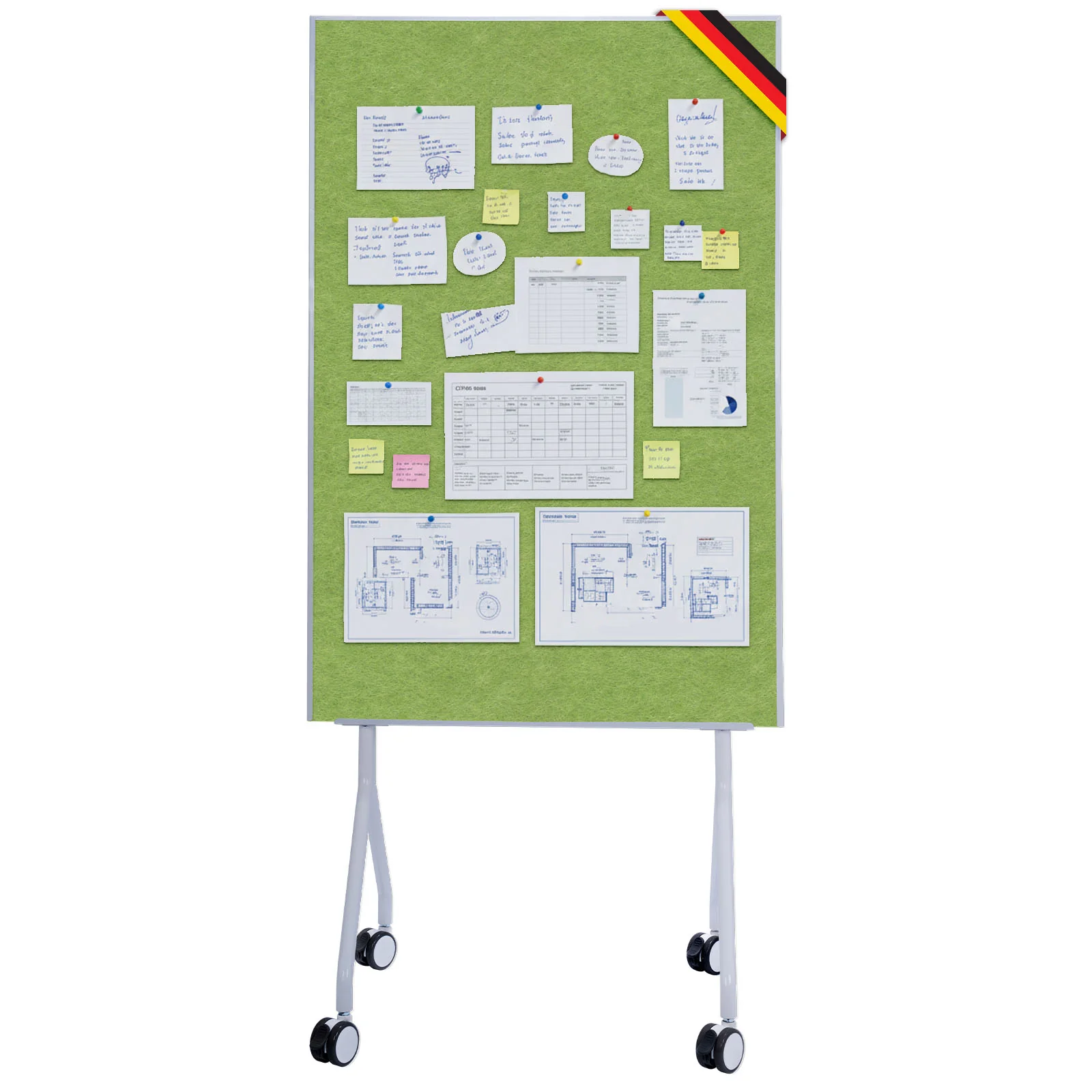 Mobile Moderationstafel GIANT | Beidseitige Filztafel auf Rollen 80x120cm | Doppelseitig nutzbar & stabil - Image 23