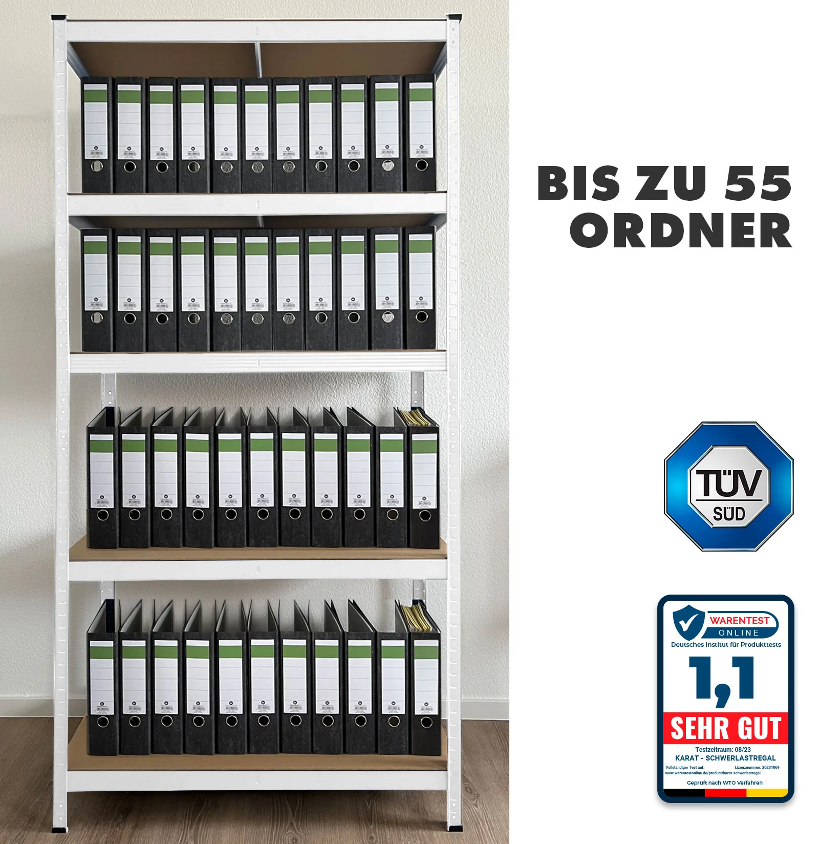 Schwerlastregal | Weiß | Gesamtlast: 875 kg | 4 Größen - Image 5