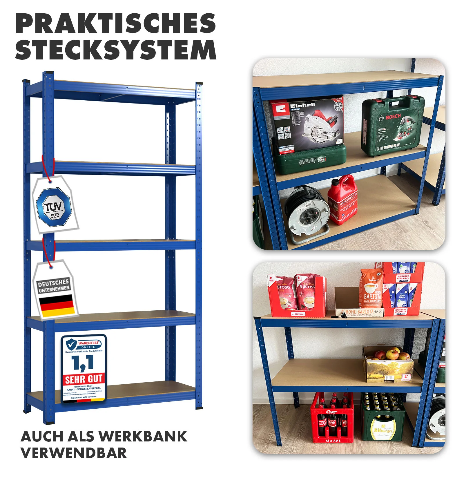 Schwerlastregal | Blau | Traglast bis 1500 kg | 8 Größen - Image 4