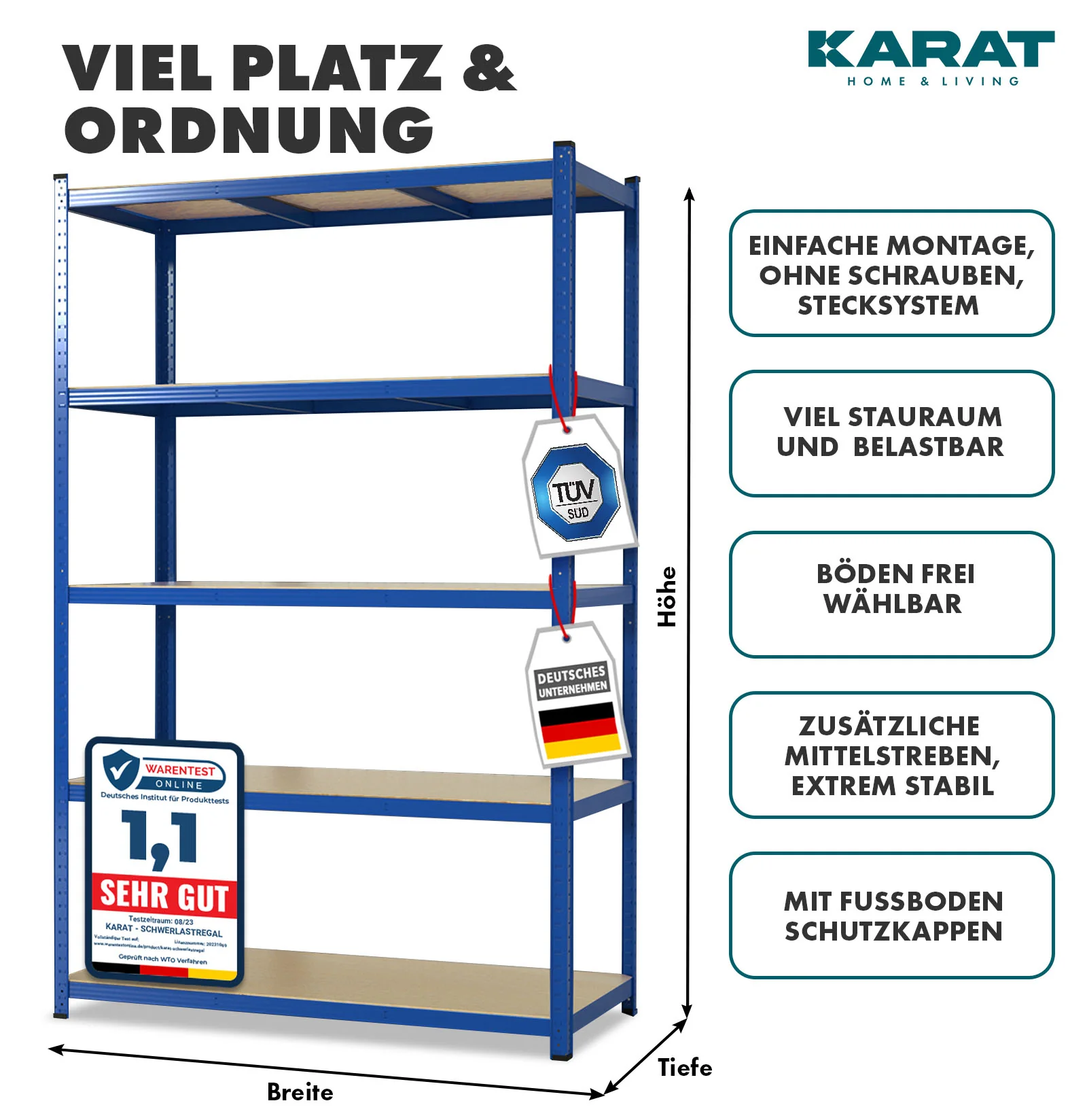 Schwerlastregal Lakota | 2er Set | Traglast bis 875 kg | Individuell einsetzbar | Verschiedene Größen und Farben - Image 10