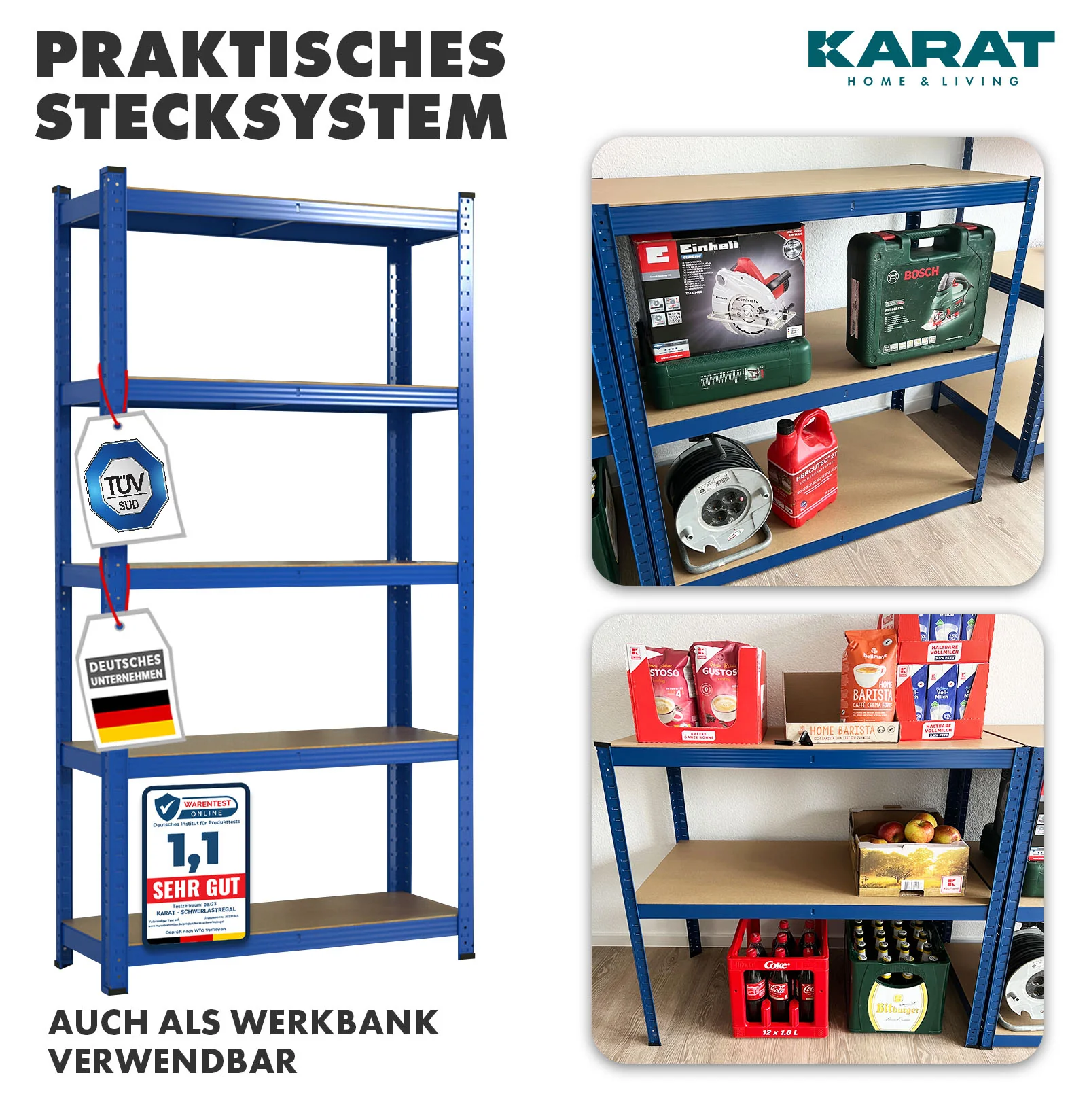 Schwerlastregal Lakota | 2er Set | Traglast bis 875 kg | Individuell einsetzbar | Verschiedene Größen und Farben - Image 11