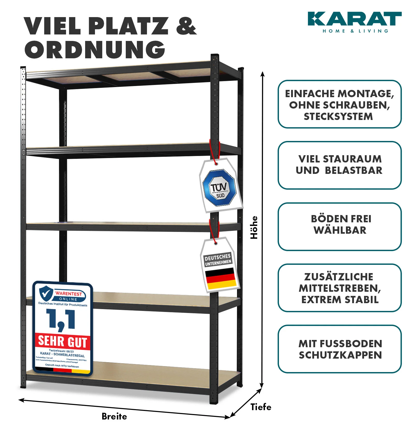 Schwerlastregal Lakota | 2er Set | Traglast bis 875 kg | Individuell einsetzbar | Verschiedene Größen und Farben - Image 16