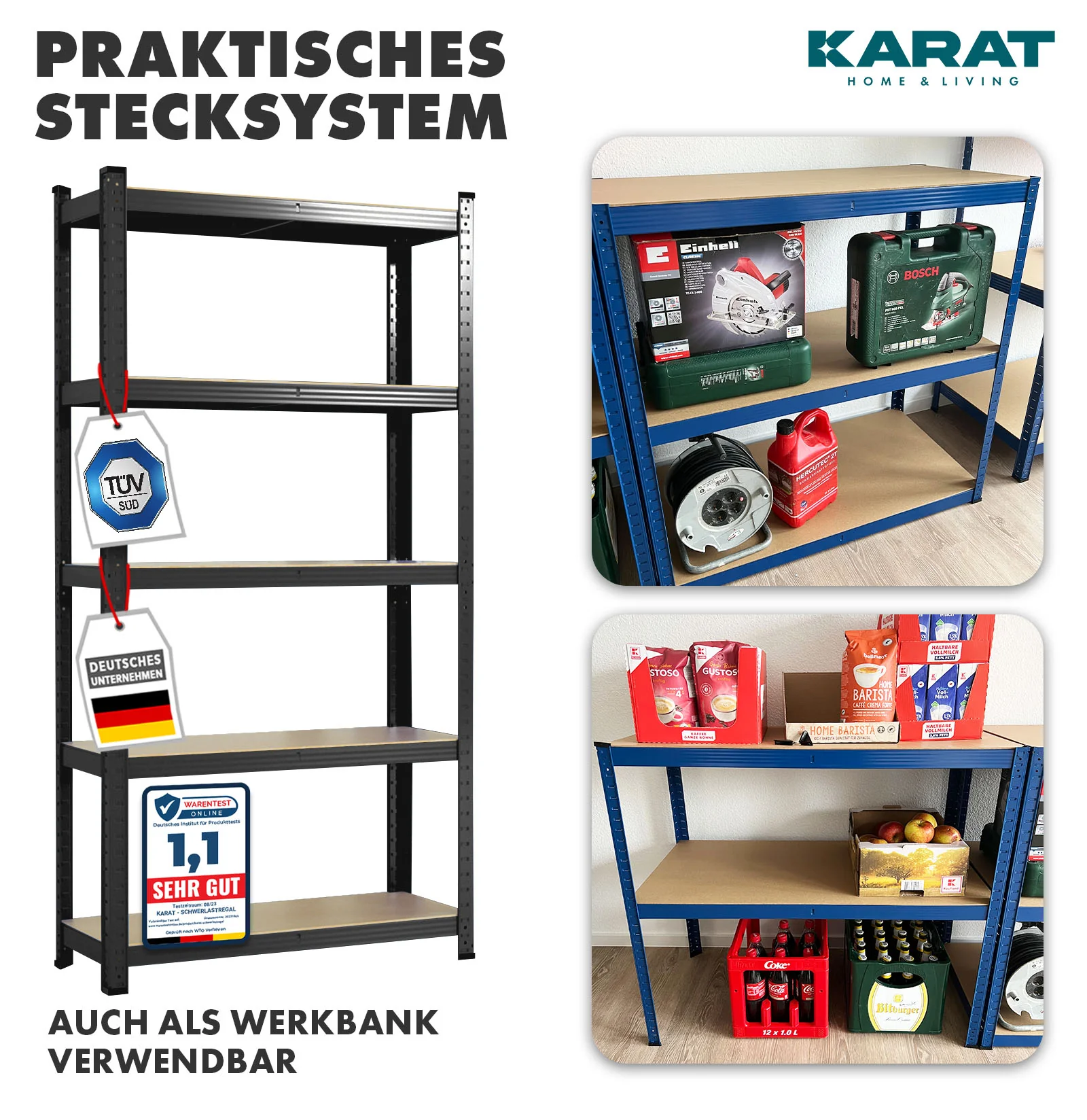Schwerlastregal Lakota | 2er Set | Traglast bis 875 kg | Individuell einsetzbar | Verschiedene Größen und Farben - Image 18