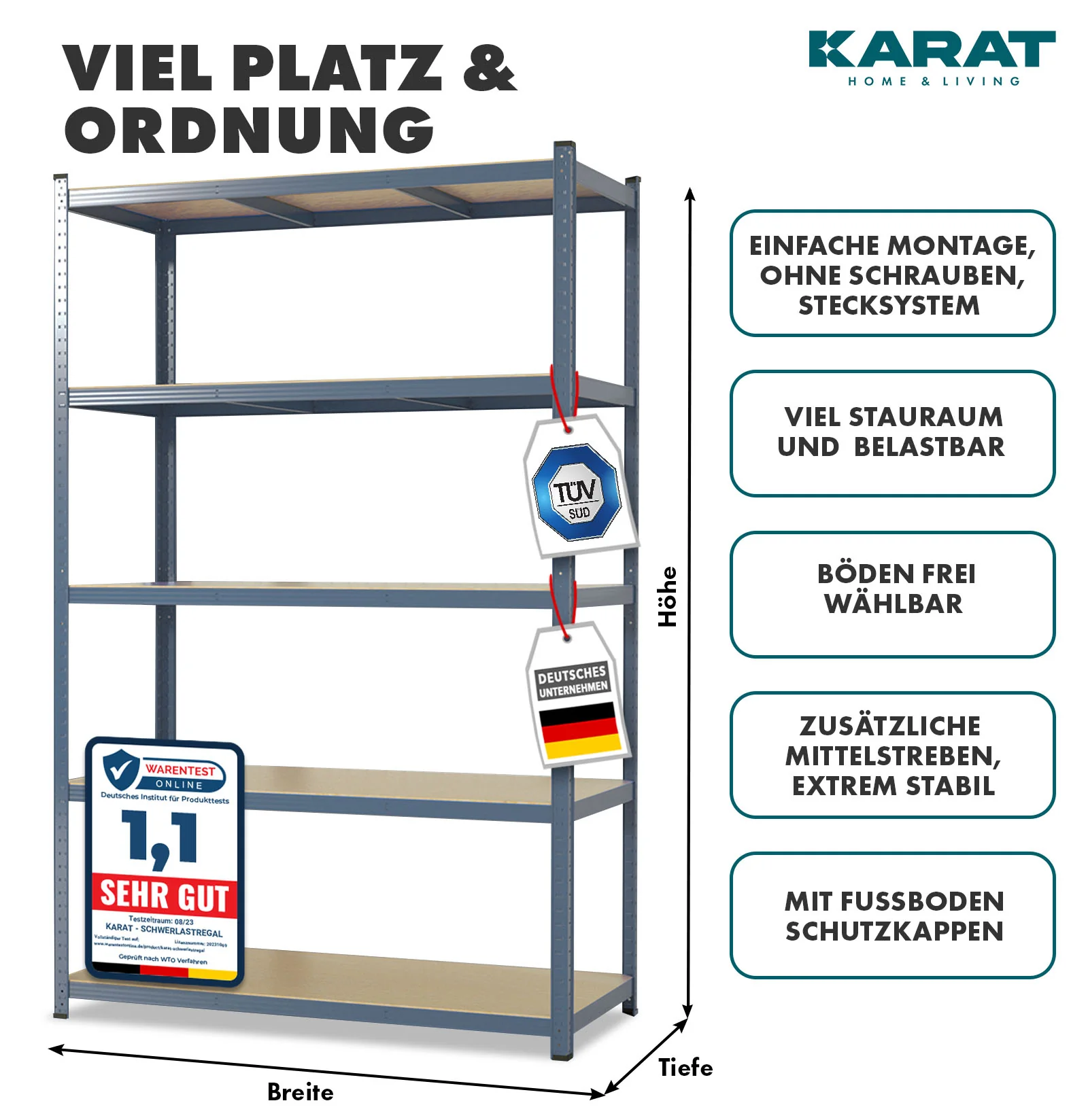 Schwerlastregal Lakota | 2er Set | Traglast bis 875 kg | Individuell einsetzbar | Verschiedene Größen und Farben - Image 2