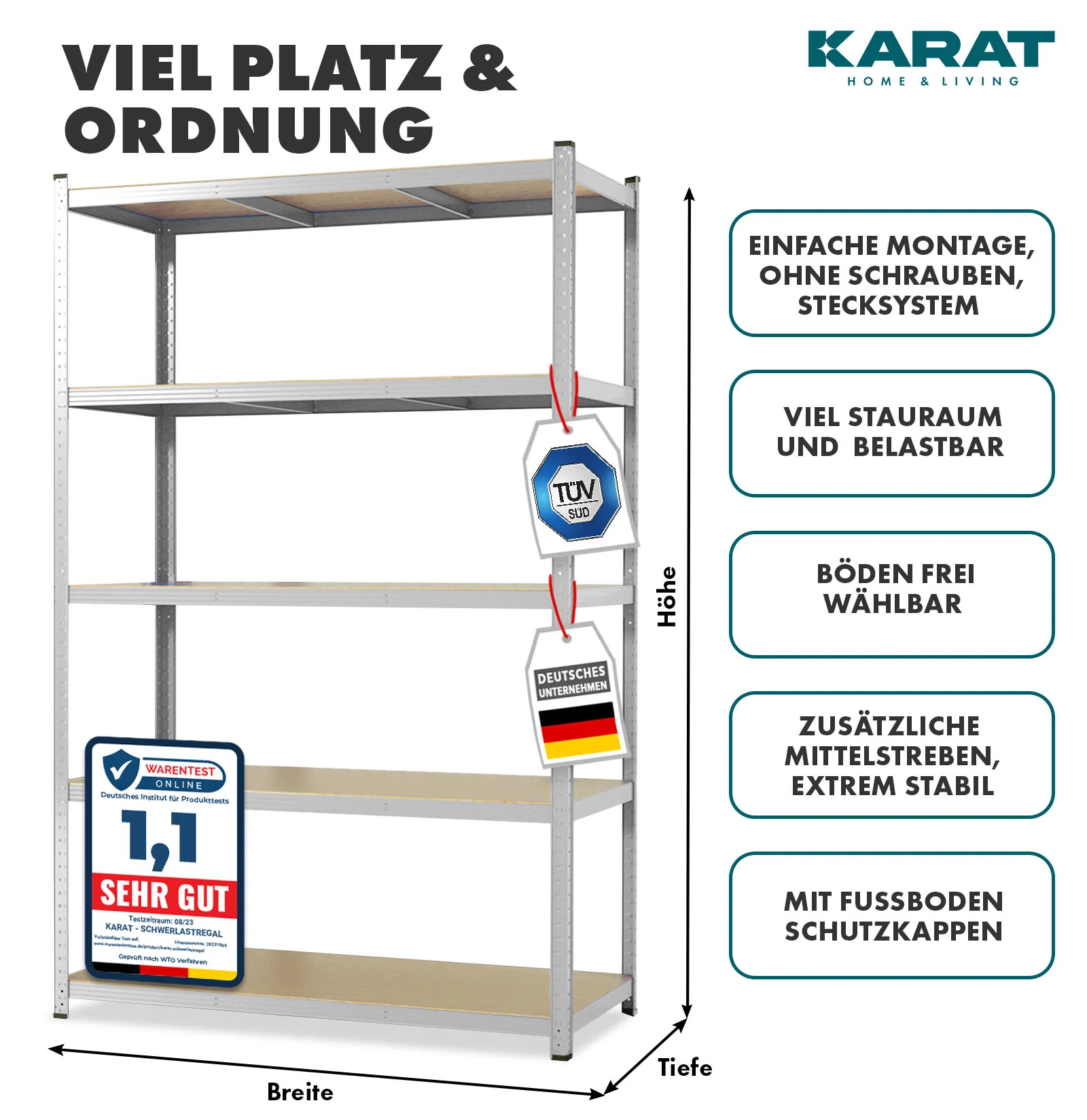 Schwerlastregal Lakota | 2er Set | Traglast bis 875 kg | Individuell einsetzbar | Verschiedene Größen und Farben - Image 23