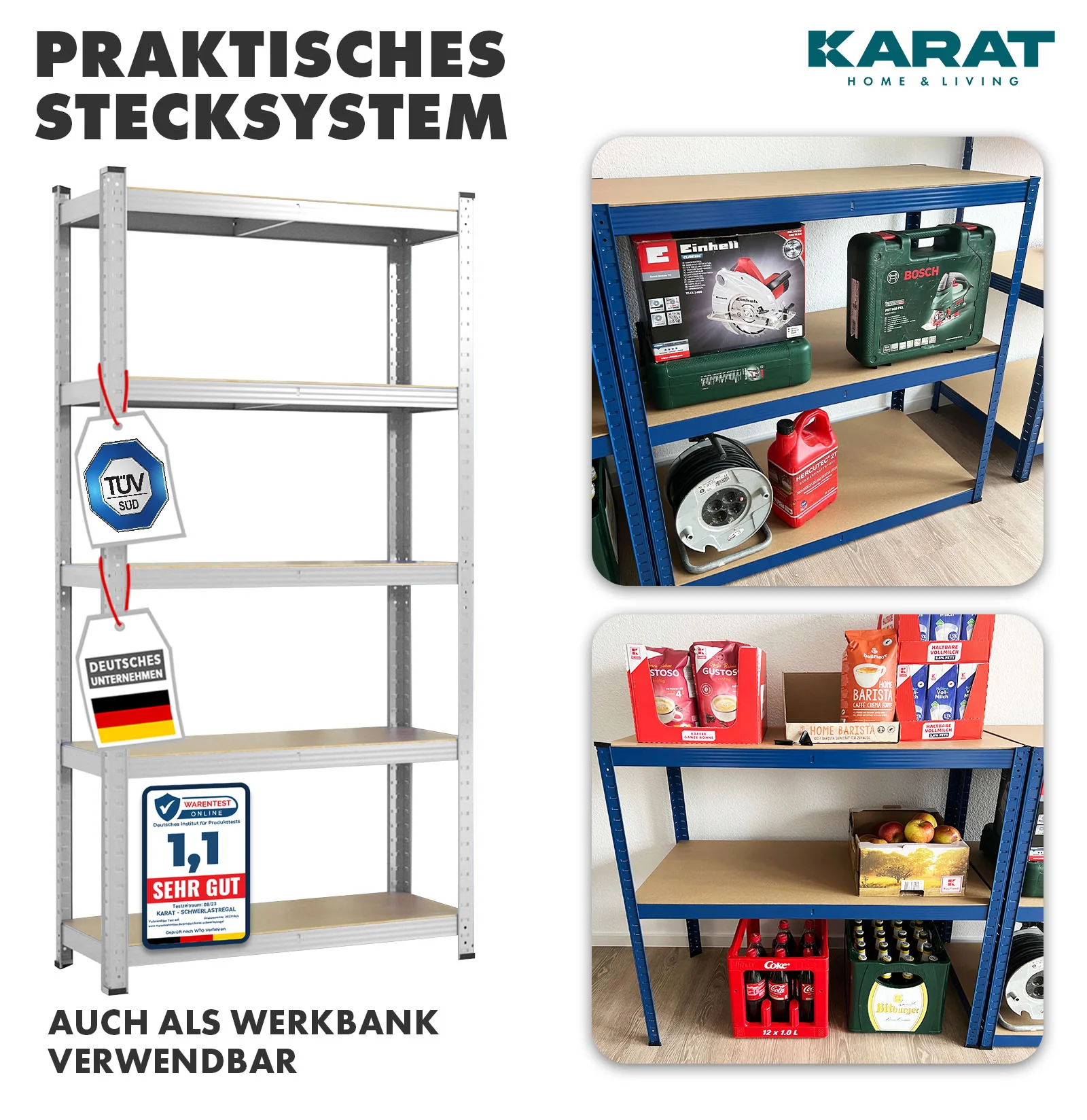 Schwerlastregal Lakota | 2er Set | Traglast bis 875 kg | Individuell einsetzbar | Verschiedene Größen und Farben - Image 25