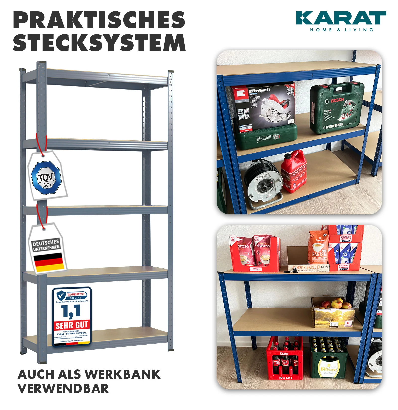Schwerlastregal Lakota | 2er Set | Traglast bis 875 kg | Individuell einsetzbar | Verschiedene Größen und Farben - Image 4