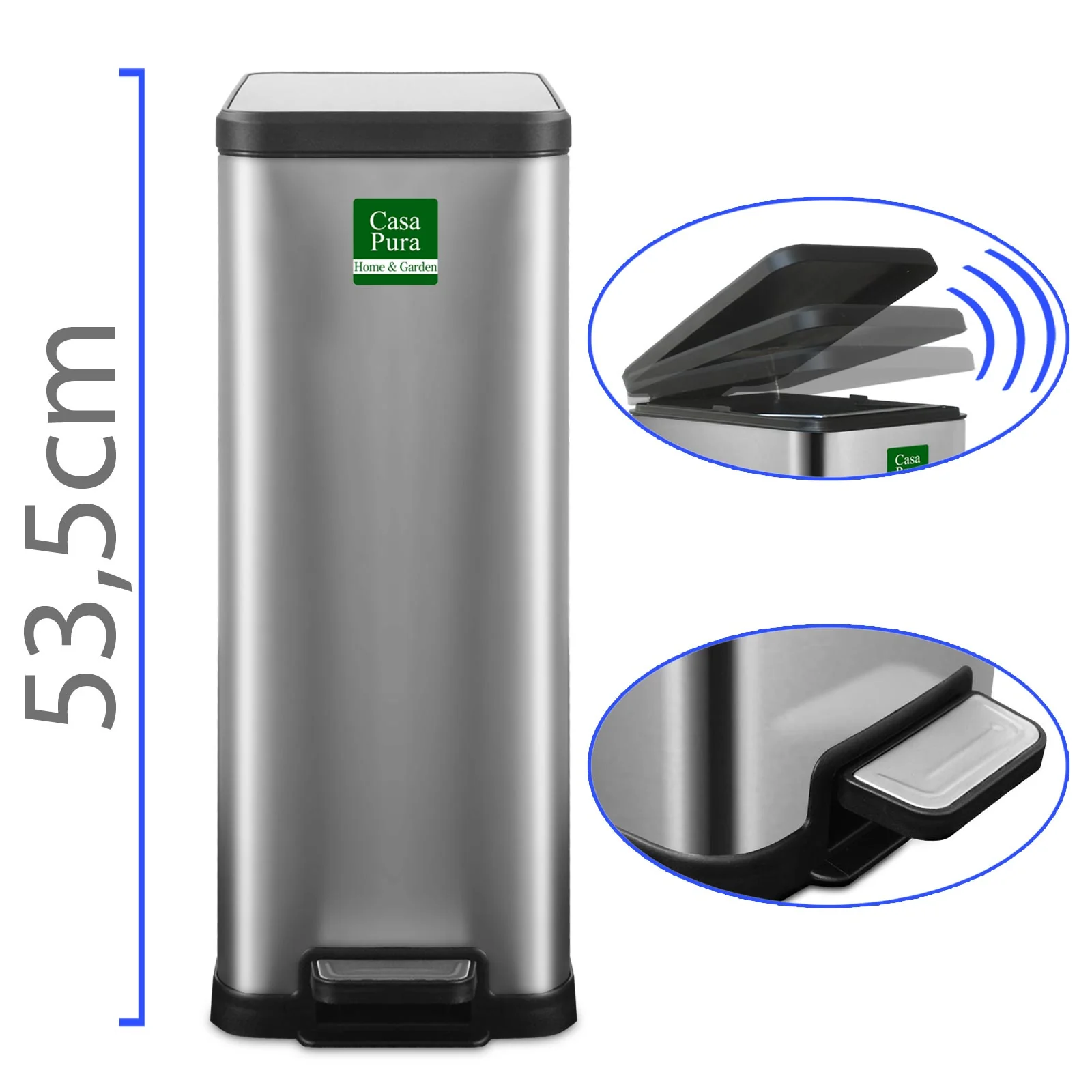 Mülleimer Zack | Edelstahl | Mit Absenkautomatik | 18 Liter - Image 4