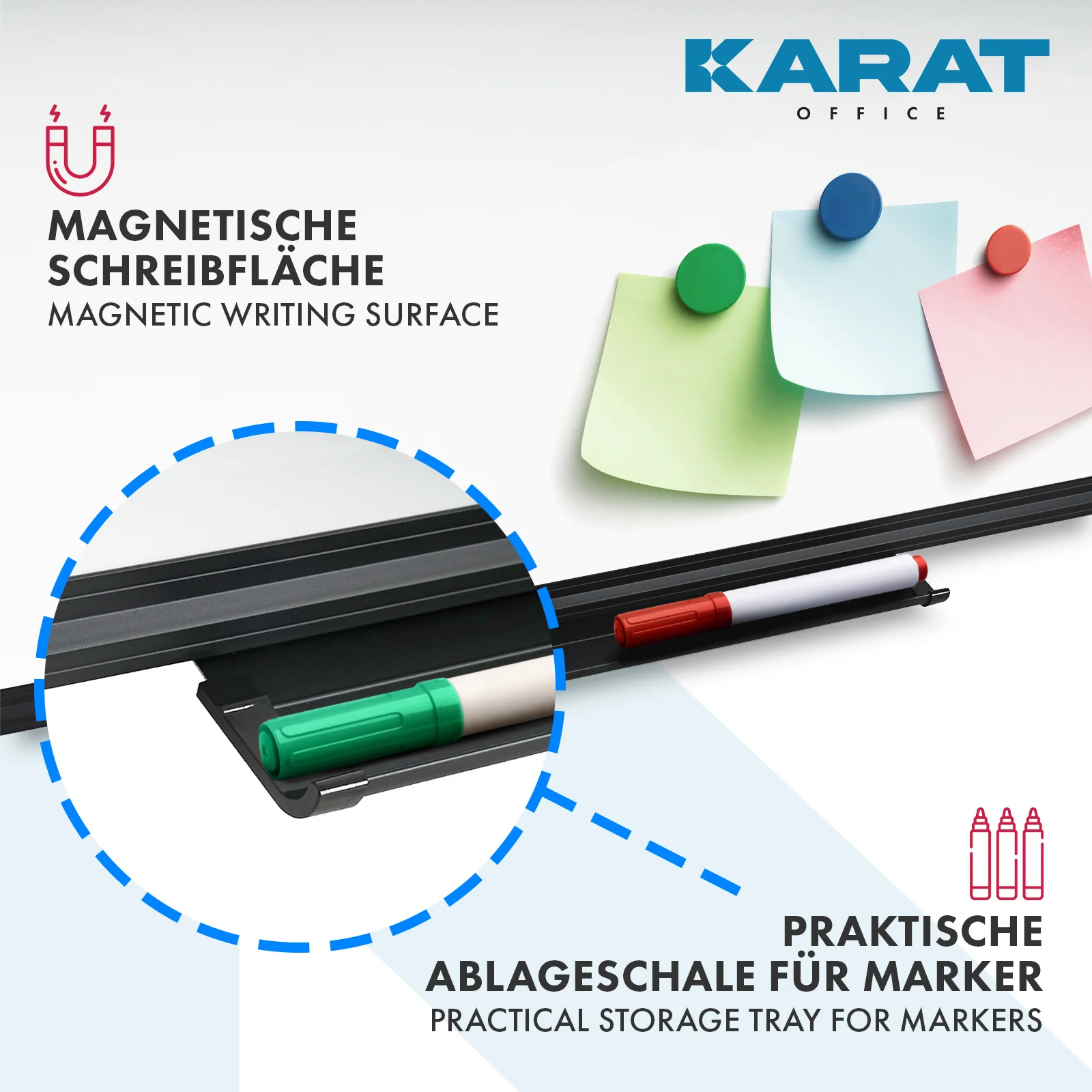 Whiteboard | Onyx | Speziallackiert | Kratzfest & magnethaftend | Schwarzer Rahmen - Image 4