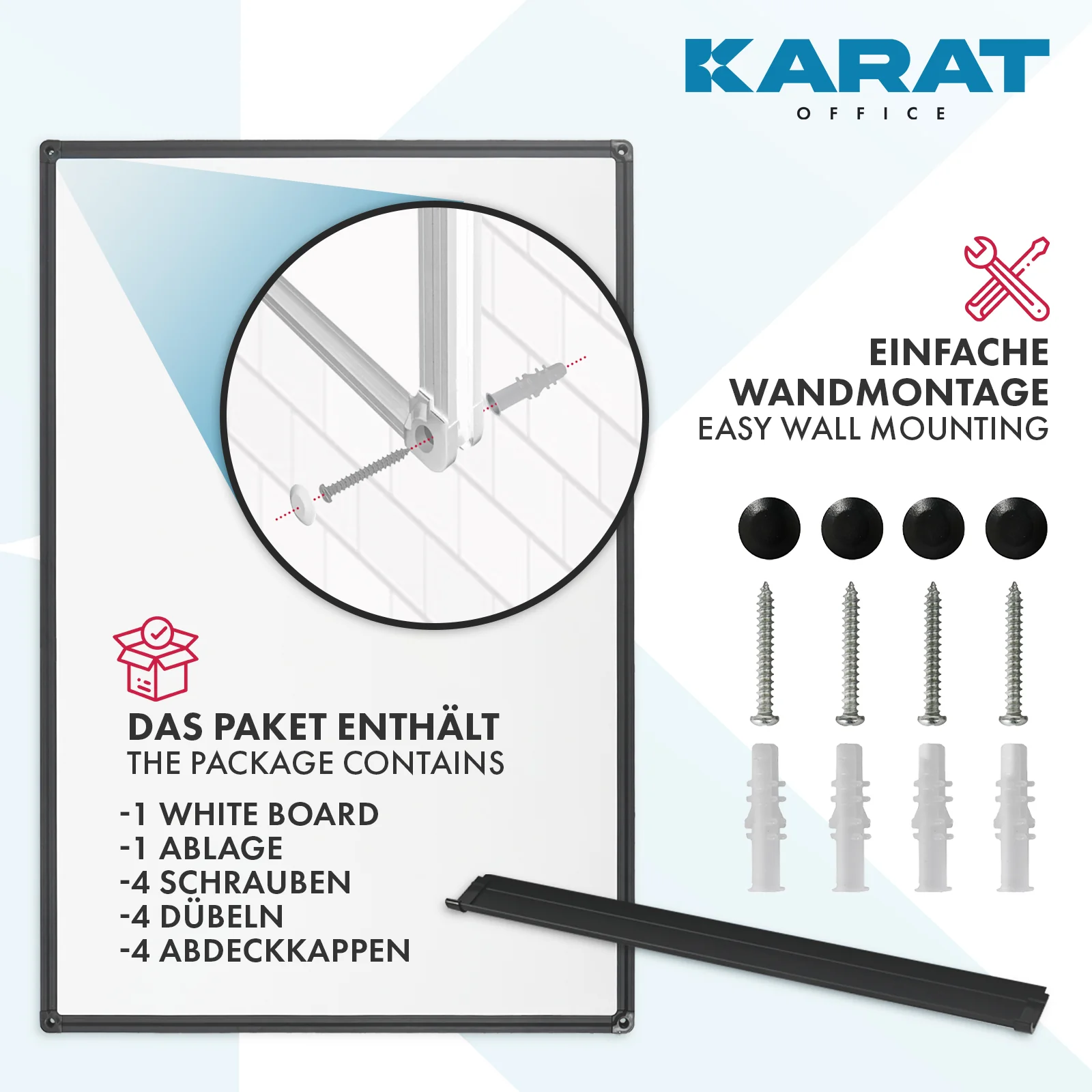 Whiteboard | Onyx | Speziallackiert | Kratzfest & magnethaftend | Schwarzer Rahmen - Image 5