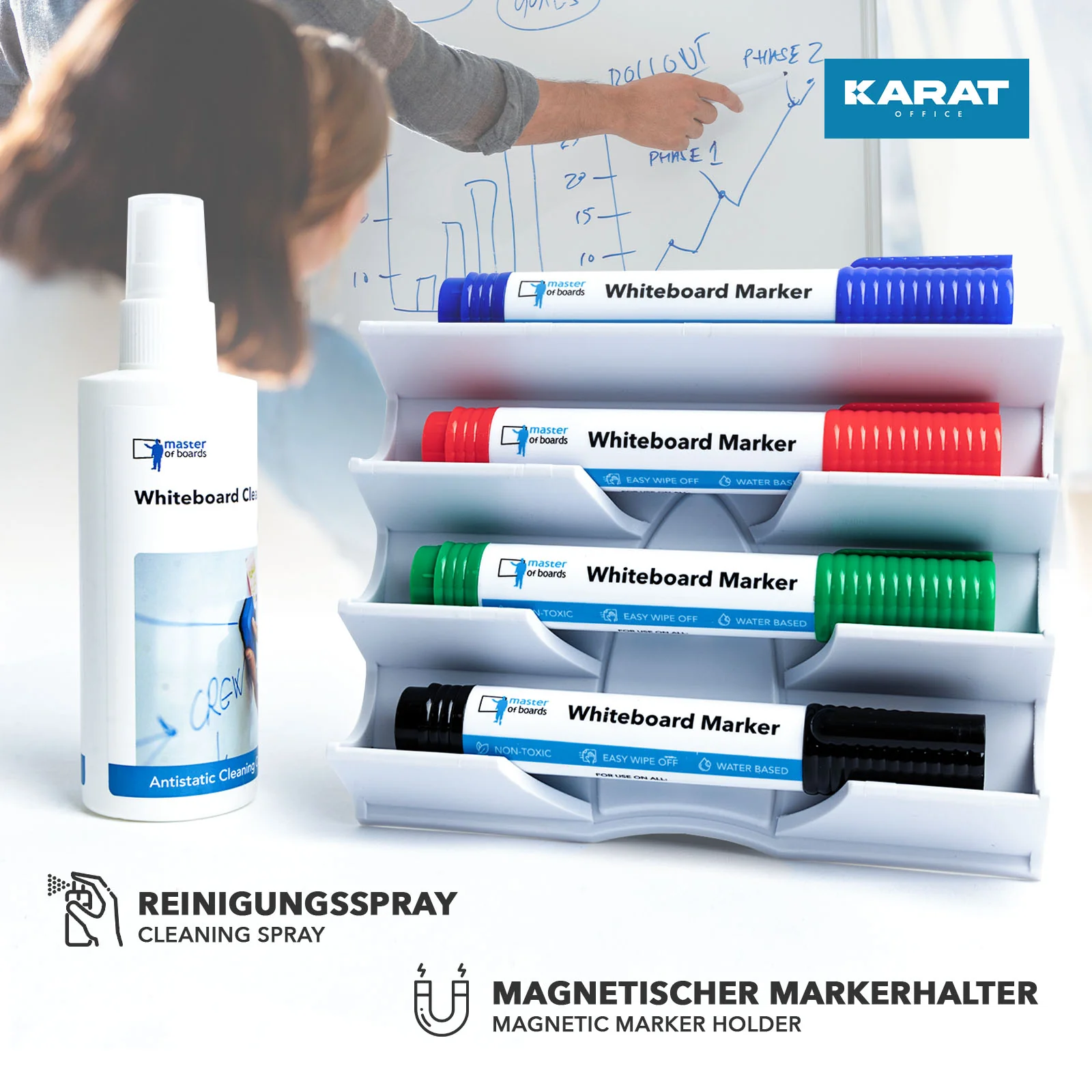 Whiteboard Starter Set | Grundausstattung für Whiteboards | Im praktischen Kunststoffkoffer - Image 6